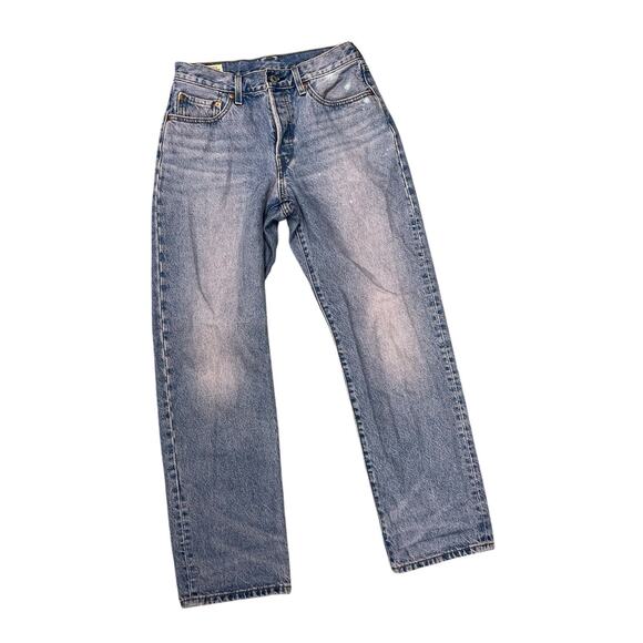 Levis Premium Jeans 501 90s Straight Pink Bleach Wash Denim 26 X 30 - Picture 1 of 10